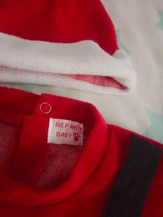 Disfraz Papá Noel bebé y gorro 12 meses