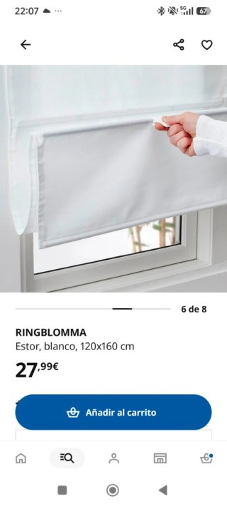 Estor IKEA Ringblomma blanco 120x160 cm