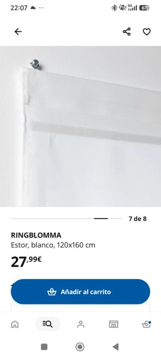 Estor IKEA Ringblomma blanco 120x160 cm