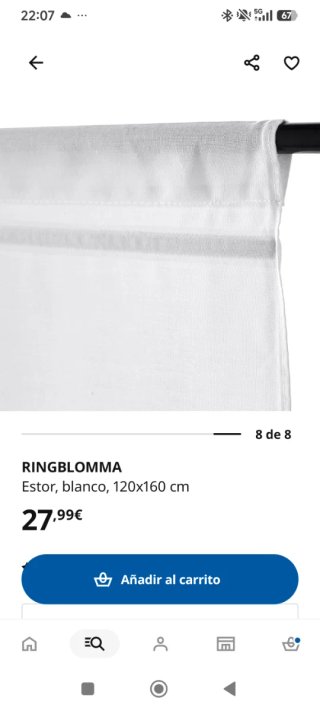 Estor IKEA Ringblomma blanco 120x160 cm