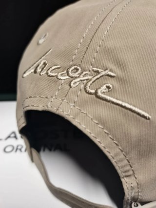 Gorra Lacoste Beige con Logo Verde Talla única