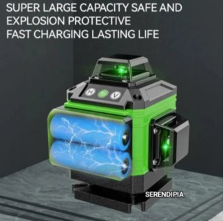 NIVEL LÁSER 4D 16 LÍNEAS 360° TRÍPODE Y 2 BATERÍAS