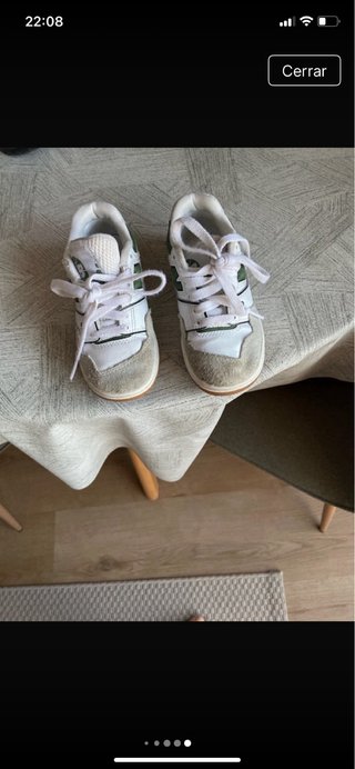 Zapatillas deportivas niño blancas y verdes talla