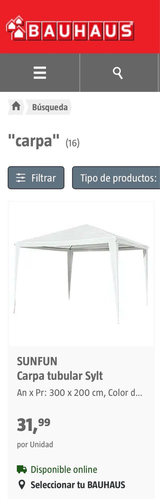 2 Carpas SUNFUN Blancas con esqueleto