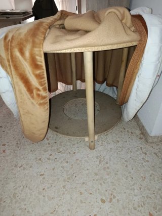 Mesa redonda madera y cristal