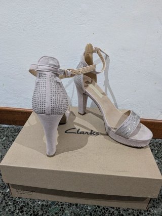 Sandali prima donna Beige/Argento Tacco Alto