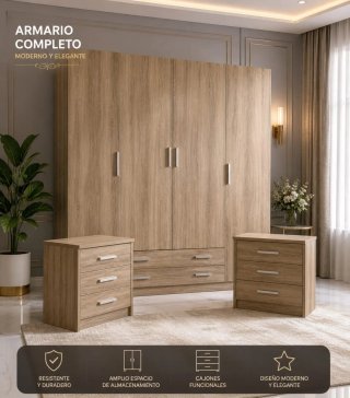 Armario blanco de madera