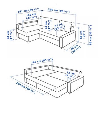 Sofá Cama Chaise Longue Ikea FRIHETEN