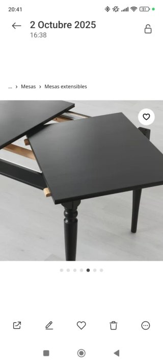 Mesa comedor y 6 sillas blancas