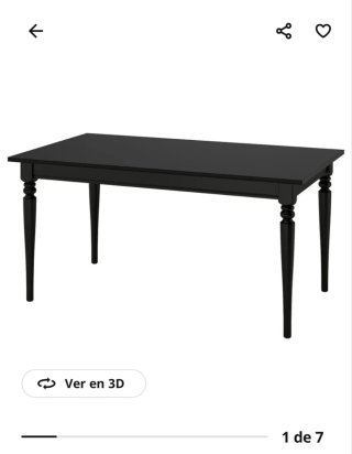 Mesa comedor y 6 sillas blancas