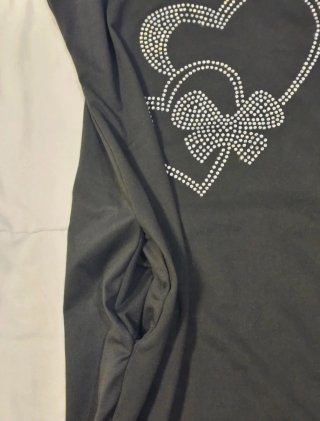 Vestido negro con corazones brillantes Talla S