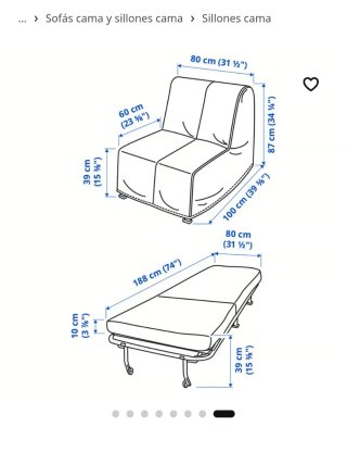 Sillón cama IKEA Lycksele Lovas.