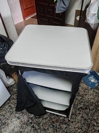 Mueble Cocina Camping Negro/Plata