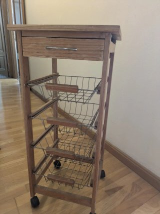 Mobile ausiliario in legno e metallo