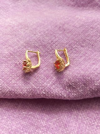 Orecchini in Oro Laminato 14k Xuping Rosso