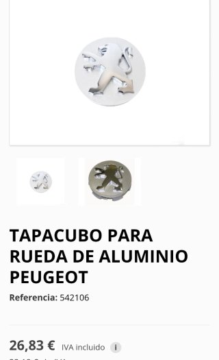 4 Tapas rueda aluminio Peugeot León Originales