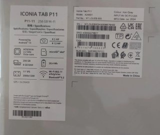 Tablet Acer 11 Negra y Multicolor