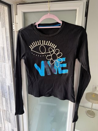 Camiseta Desigual manga larga ojo y flor