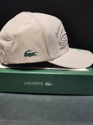 Gorra Lacoste Beige con Logo Verde