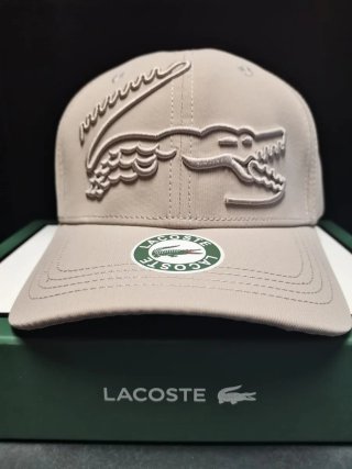 Gorra Lacoste Beige con Logo Verde