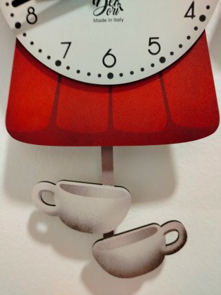 Orologio Moka Caffè Pendolo Legno Dekori