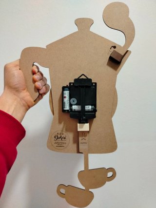 Orologio Moka Caffè Pendolo Legno Dekori