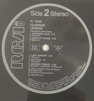 Clannad Legend LP Vinile 1984