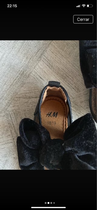 Zapatos de bebé con lazo negro talla 18-19