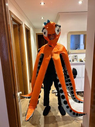 Disfraz Pulpo Naranja Talla Única Adulto