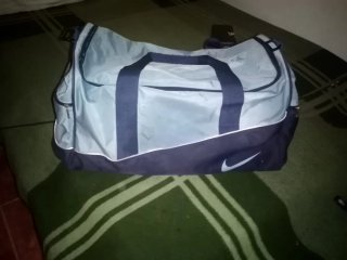 Macuto deportivo Nike azul y gris