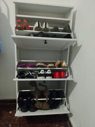 Mueble zapatero blanco madera
