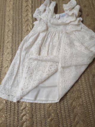 Vestido Mayoral Talla 7 Blanco Encaje