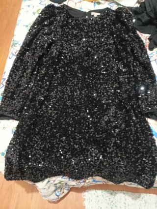 Vestido de fiesta negro lentejuelas