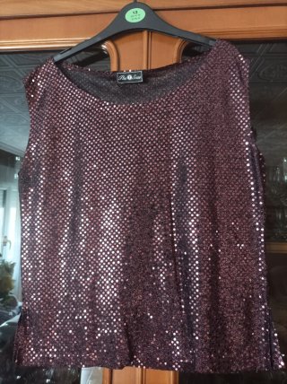 Conjunto Top y Chaqueta Brillante Talla L