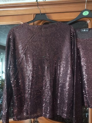 Conjunto Top y Chaqueta Brillante Talla L