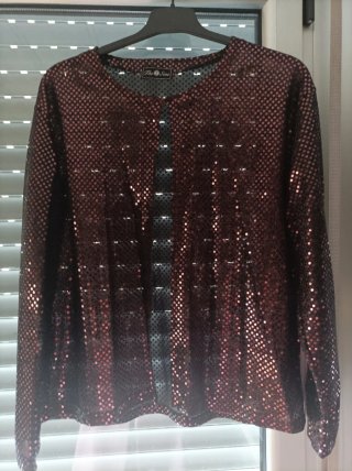 Conjunto Top y Chaqueta Brillante Talla L