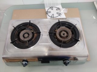 Hornillo/Cocina a Gas con 2 Fuegos/Quemadores INOX