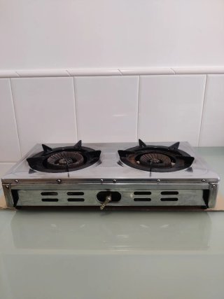 Hornillo/Cocina a Gas con 2 Fuegos/Quemadores INOX