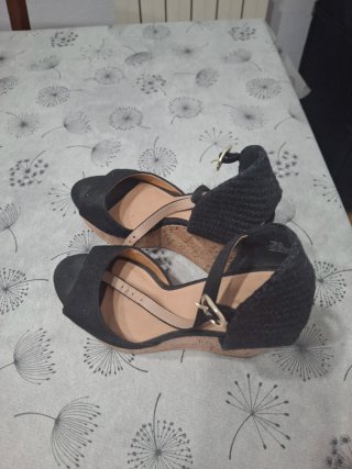 Sandalias de cuña negras mujer talla 36