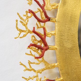 Espejo Corazón Dorado y Rojo
