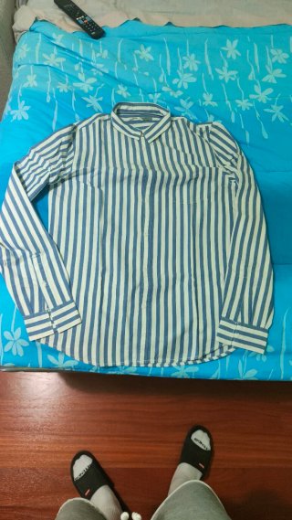 Camicia Bershka righe bianche e blu taglia L