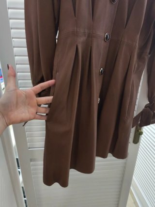 Vestido Camel Manga Larga Mujer