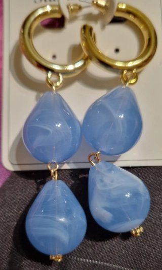 Orecchini donna oro e blu