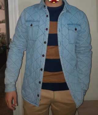 Sobrecamisa vaquera acolchada azul