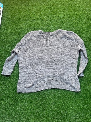 Jersey de punto calado gris