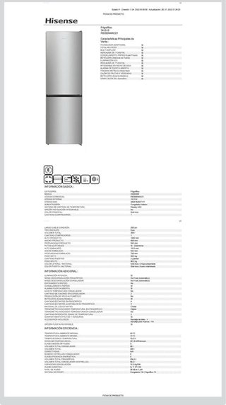 Nevera Hisense Total No Frost 185cm