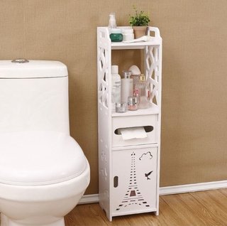 Armadietto organizer in legno bianco
