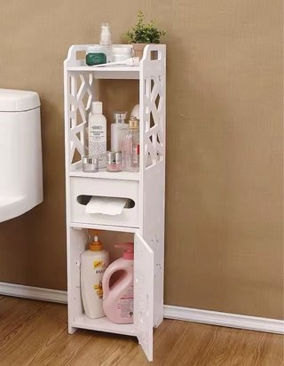 Armadietto organizer in legno bianco