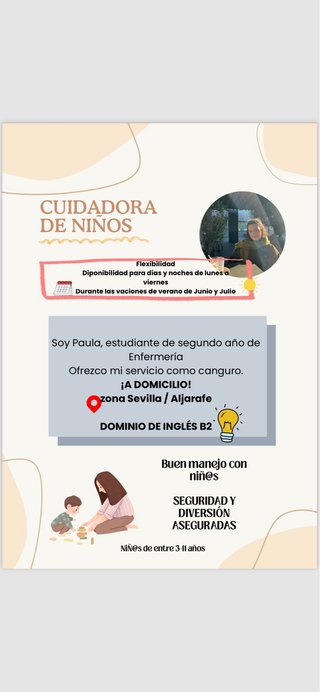 CUIDADORA DE NIÑ@S: servicio a domicilio.