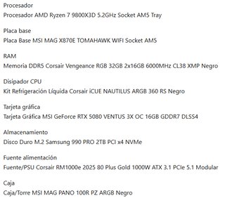 Setup PC Gaming 4K Ultra - MSI GeForce RTX 5080